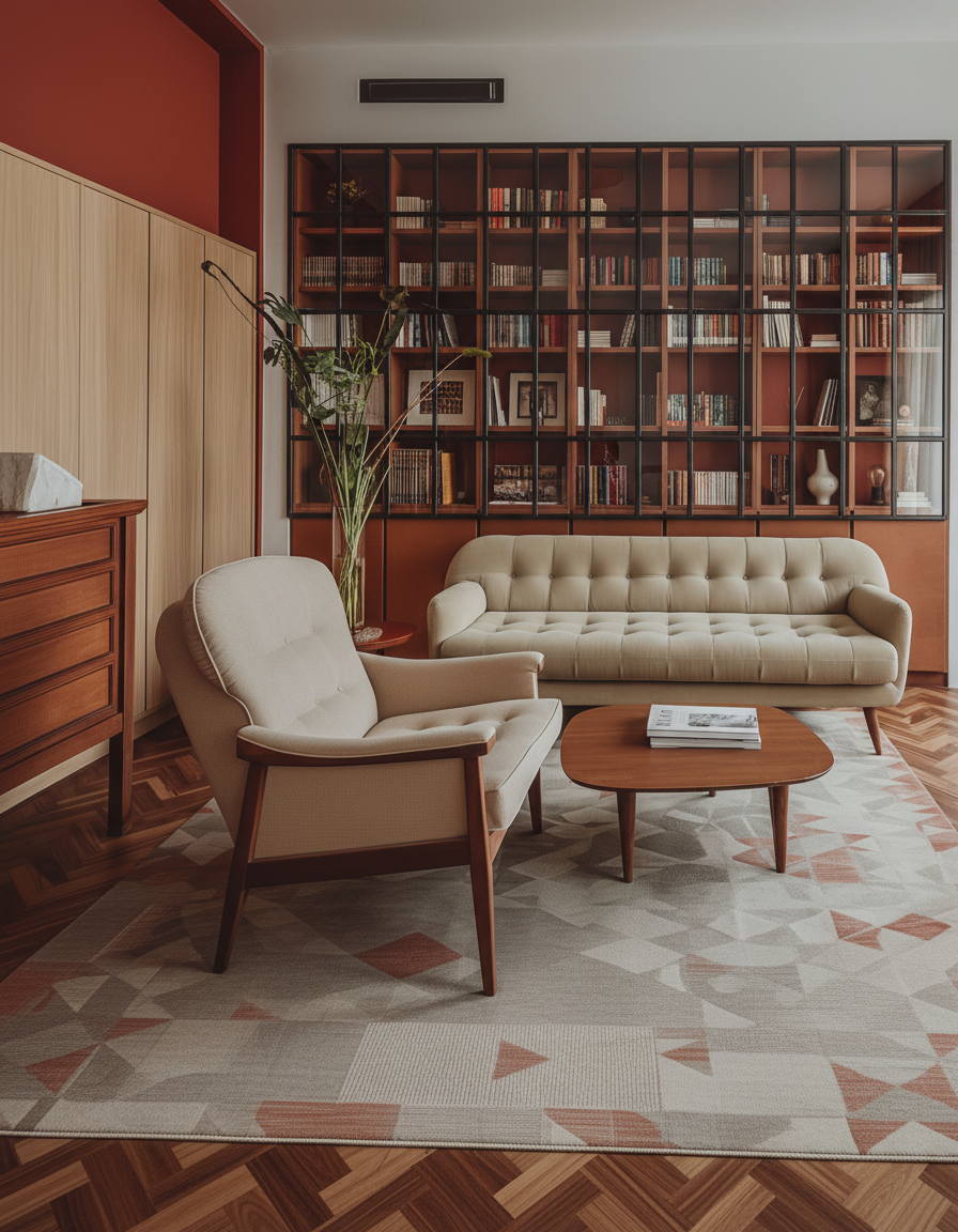 Contemporary living room from the Arrival House website